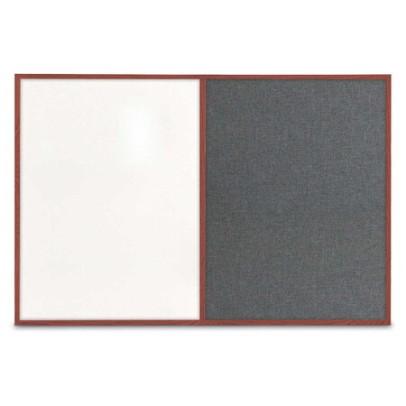 United Visual Products Slim Style Indoor Enclosed Corkboard, 42 UVRDS42SBH-WHITE-DRKSPR
